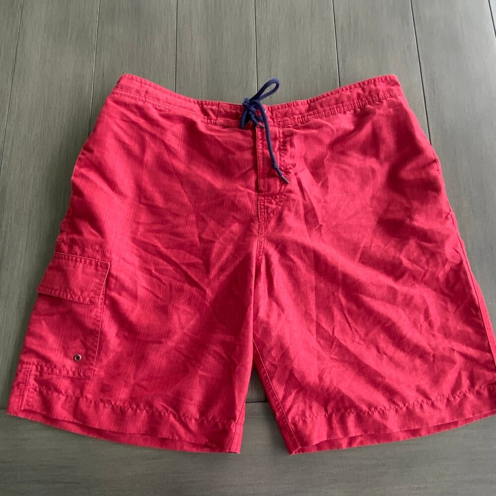 Chaps Red Swim Trunks • XL • Quick‑Dry Polyester • Tie Waist • Pockets Beachwear